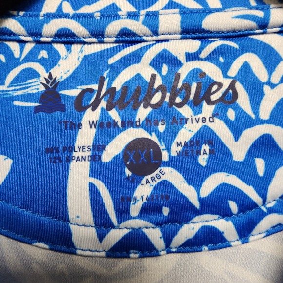 Chubbies The Thigh Napple Performance Polo Shirt Mens XXL Pineapple Vacation NEW - Picture 7 of 13